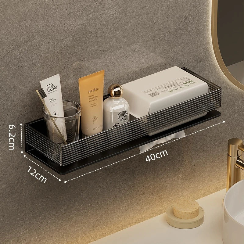 Porte Savon Douche sur Étagère en Noir Taille L