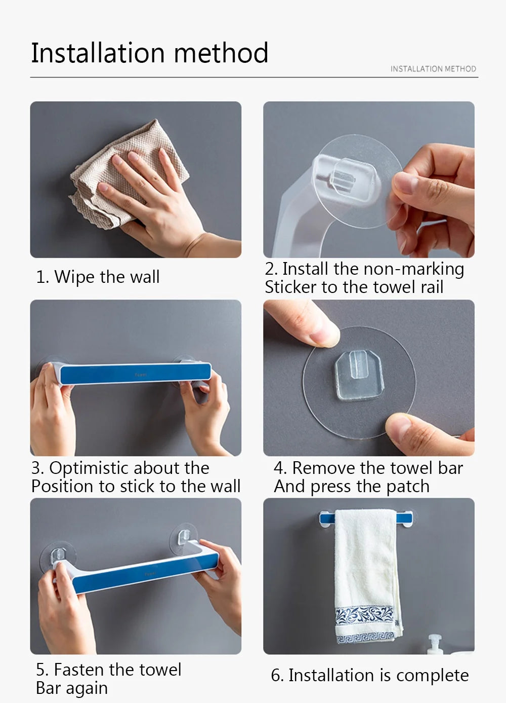 Porte-serviettes simple en gris