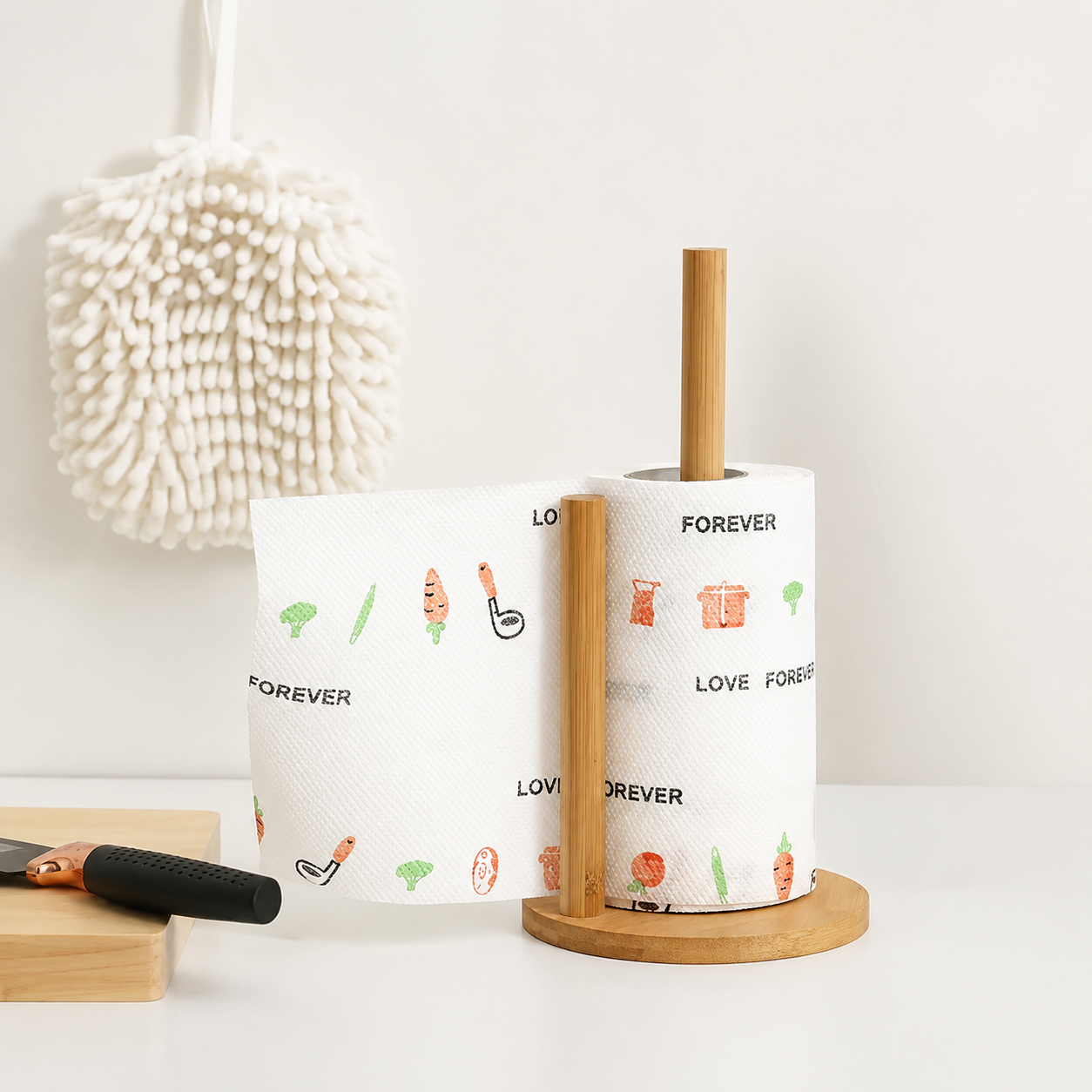 Porte Essuie-Tout Bois de Bambou
