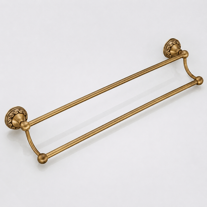Porte-serviettes 2 Barres en Laiton Antique