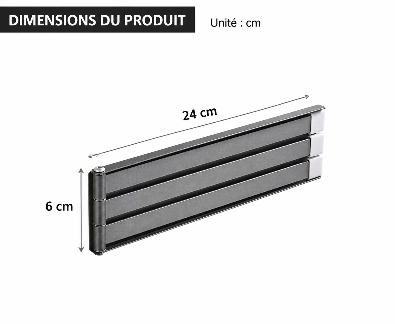 Porte-serviettes Bâton en Gris