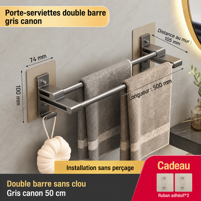 Porte-serviettes Horizontal en Gris