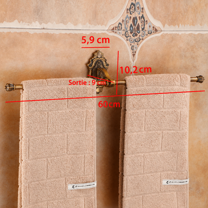 Dimensions du Double Porte-serviettes en Laiton Antique