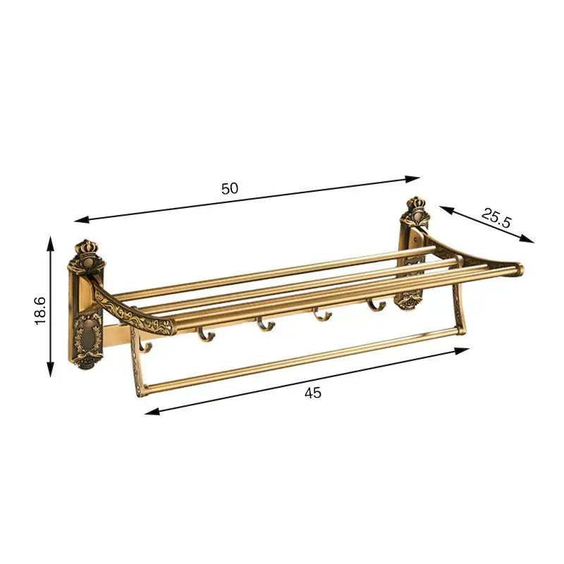 Dimensions du Porte-serviettes Pliable en Laiton Antique