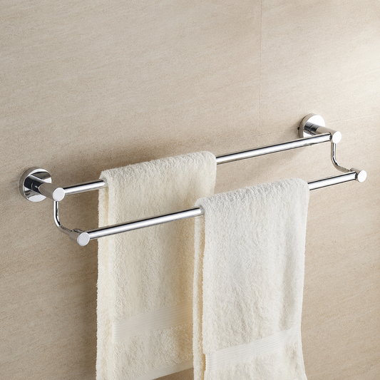 Double Porte-serviettes en Chrome