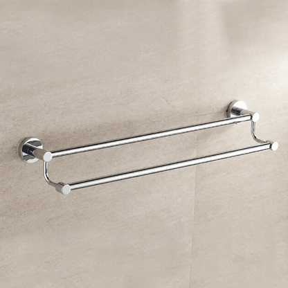 Double Porte-serviettes en Chrome