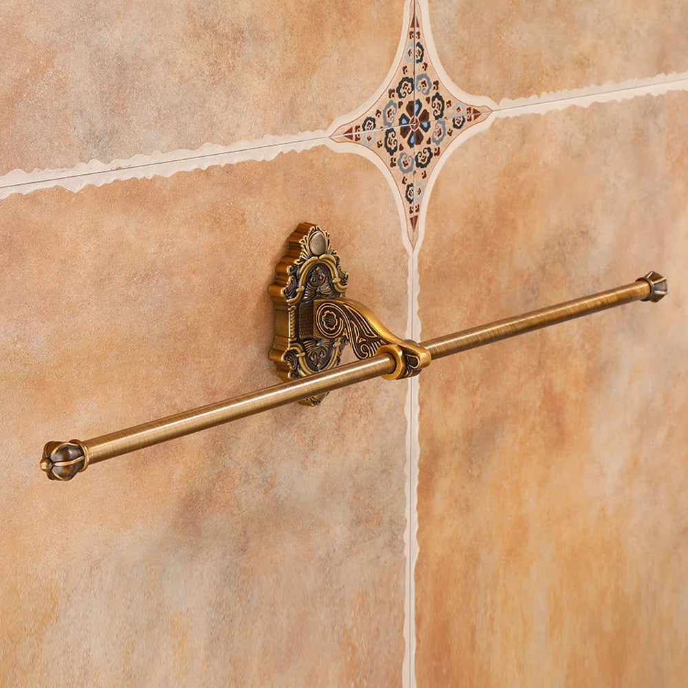 Double Porte-serviettes en Laiton Antique 2