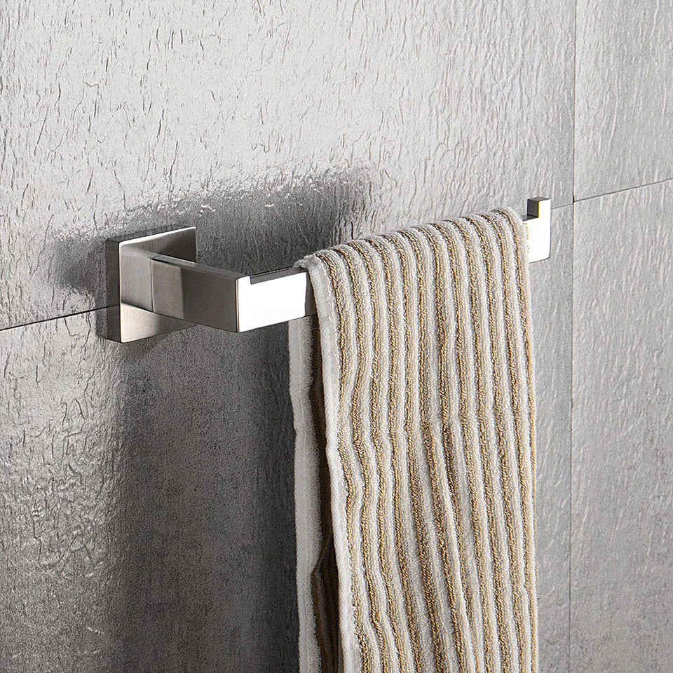 Ensemble Accessoires Salle de Bain Acier Inoxydable Brossé - Porte-Serviettes Papier Toilette Crochets
