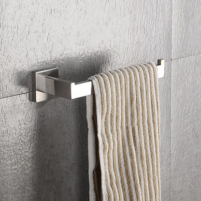 Ensemble Accessoires Salle de Bain Acier Inoxydable Brossé - Porte-Serviettes Papier Toilette Crochets