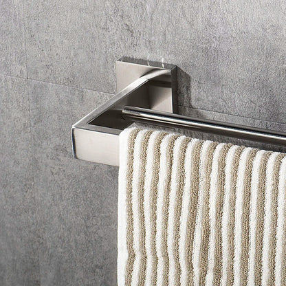 Ensemble Accessoires Salle de Bain Acier Inoxydable Brossé - Porte-Serviettes Papier Toilette Crochets