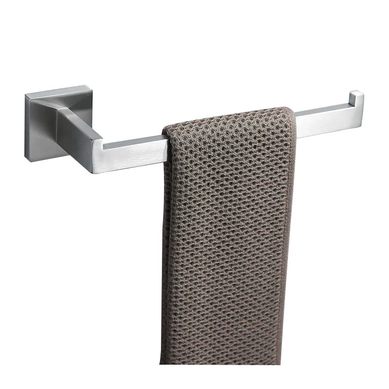 Ensemble Accessoires Salle de Bain Acier Inoxydable Brossé - Porte-Serviettes Papier Toilette Crochets