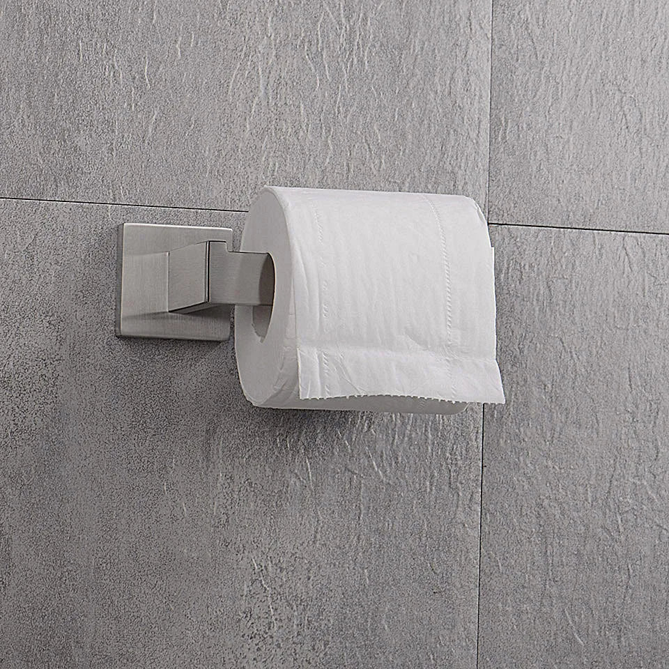 Ensemble Accessoires Salle de Bain Acier Inoxydable Brossé - Porte-Serviettes Papier Toilette Crochets