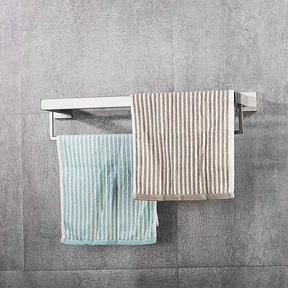 Ensemble Accessoires Salle de Bain Acier Inoxydable Brossé - Porte-Serviettes Papier Toilette Crochets