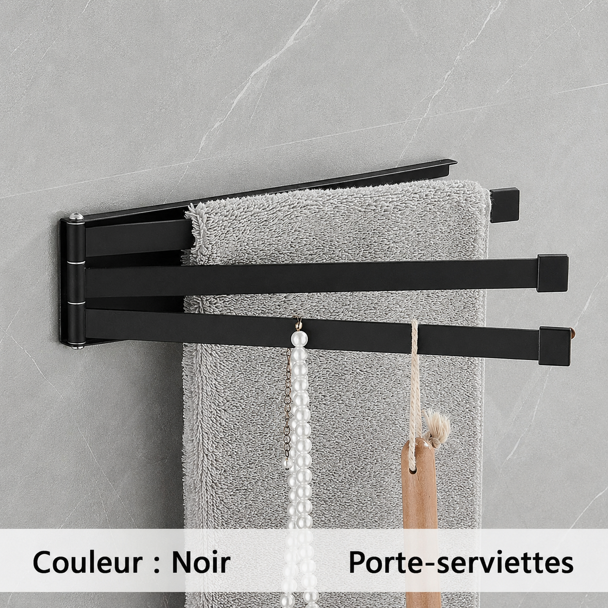 Porte-Serviettes Noir Mat