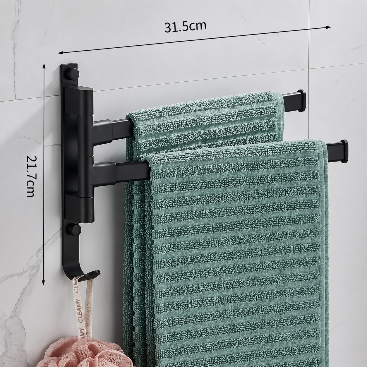 Porte-serviettes 2 Barres en Aluminium Spatial