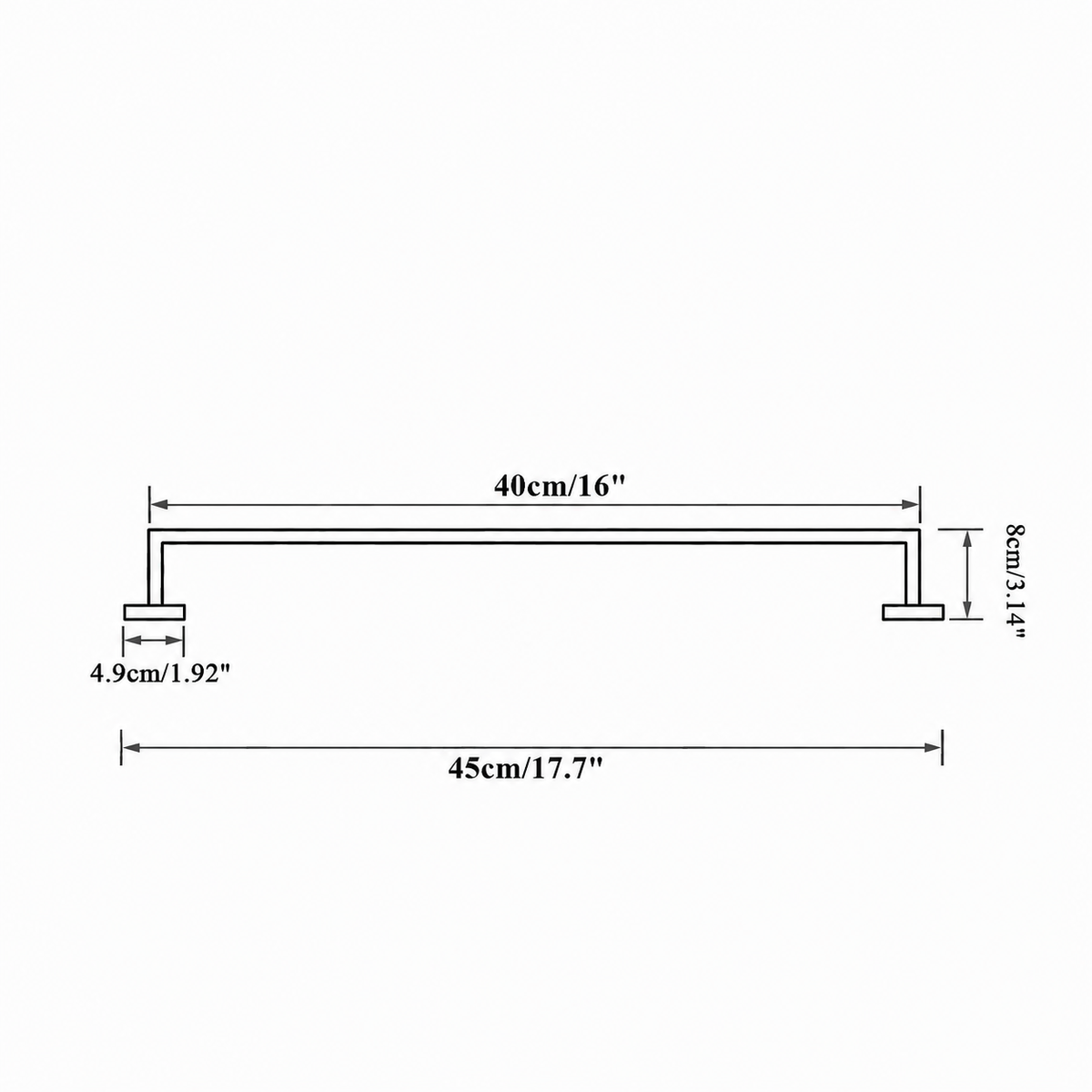 Porte-serviettes Acier Inoxydable Moderne Dimensions