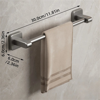Porte-serviettes Auto-Adhésif en Gris 30 cm avec 1 Barre