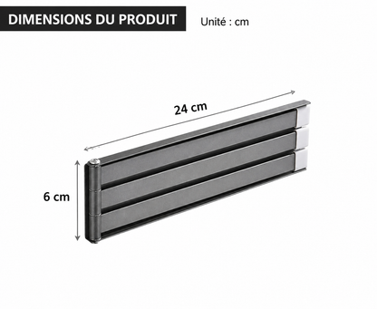 Porte-serviettes Bâton en Gris Dimensions