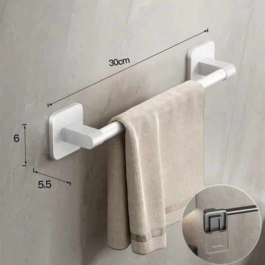 Porte-serviettes Blanc avec Range-Chaussons 30cm