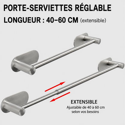 Porte-serviettes Coulissant Antirouille Argent