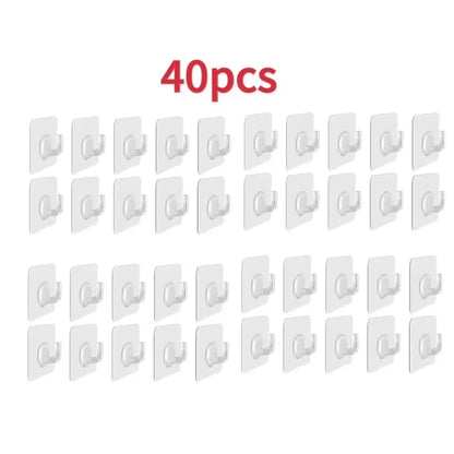 Porte-serviettes Crochet Adhésif Transparent Type 1 avec 40 Pcs