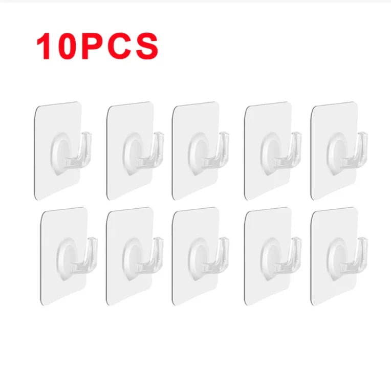 Porte-serviettes Crochet Adhésif Transparent Type 1 avec 10 Pcs