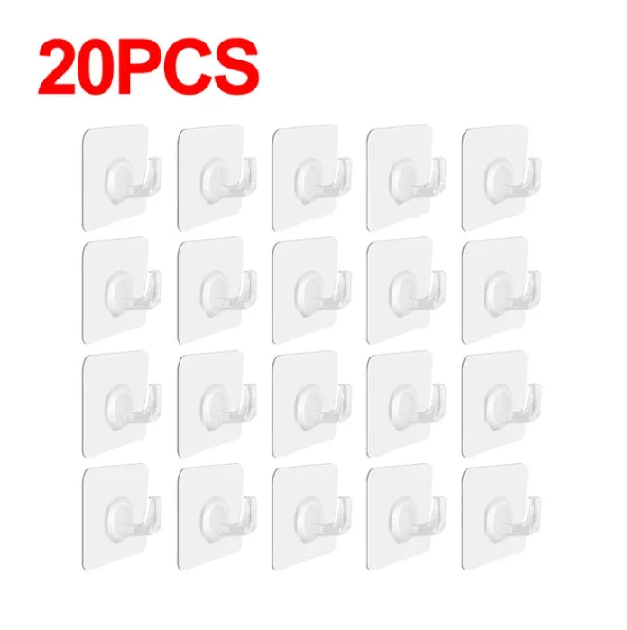 Porte-serviettes Crochet Adhésif Transparent Type 1 avec 20 Pcs