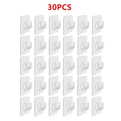 Porte-serviettes Crochet Adhésif Transparent Type 1 avec 30 Pcs