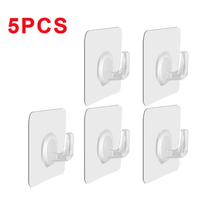 Porte-serviettes Crochet Adhésif Transparent Type 1 avec 5 Pcs
