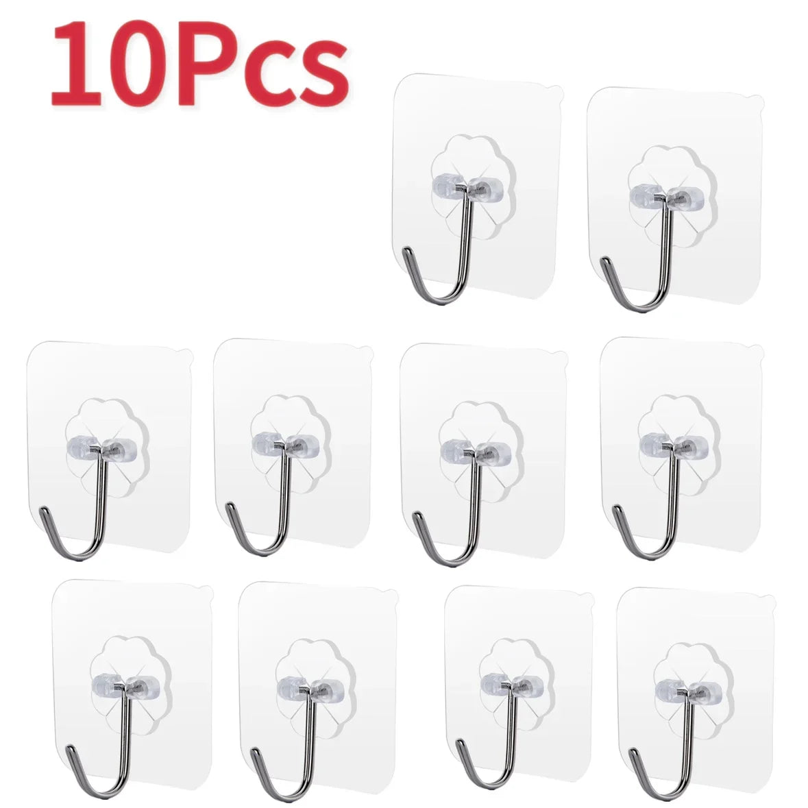 Porte-serviettes Crochet Adhésif Transparent Type 2 avec 10 Pcs
