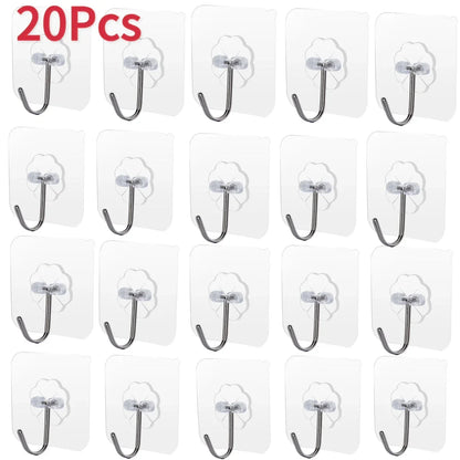 Porte-serviettes Crochet Adhésif Transparent Type 2 avec 20 Pcs