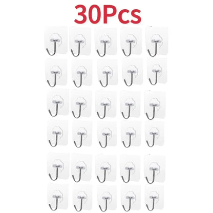 Porte-serviettes Crochet Adhésif Transparent Type 2 avec 30 Pcs