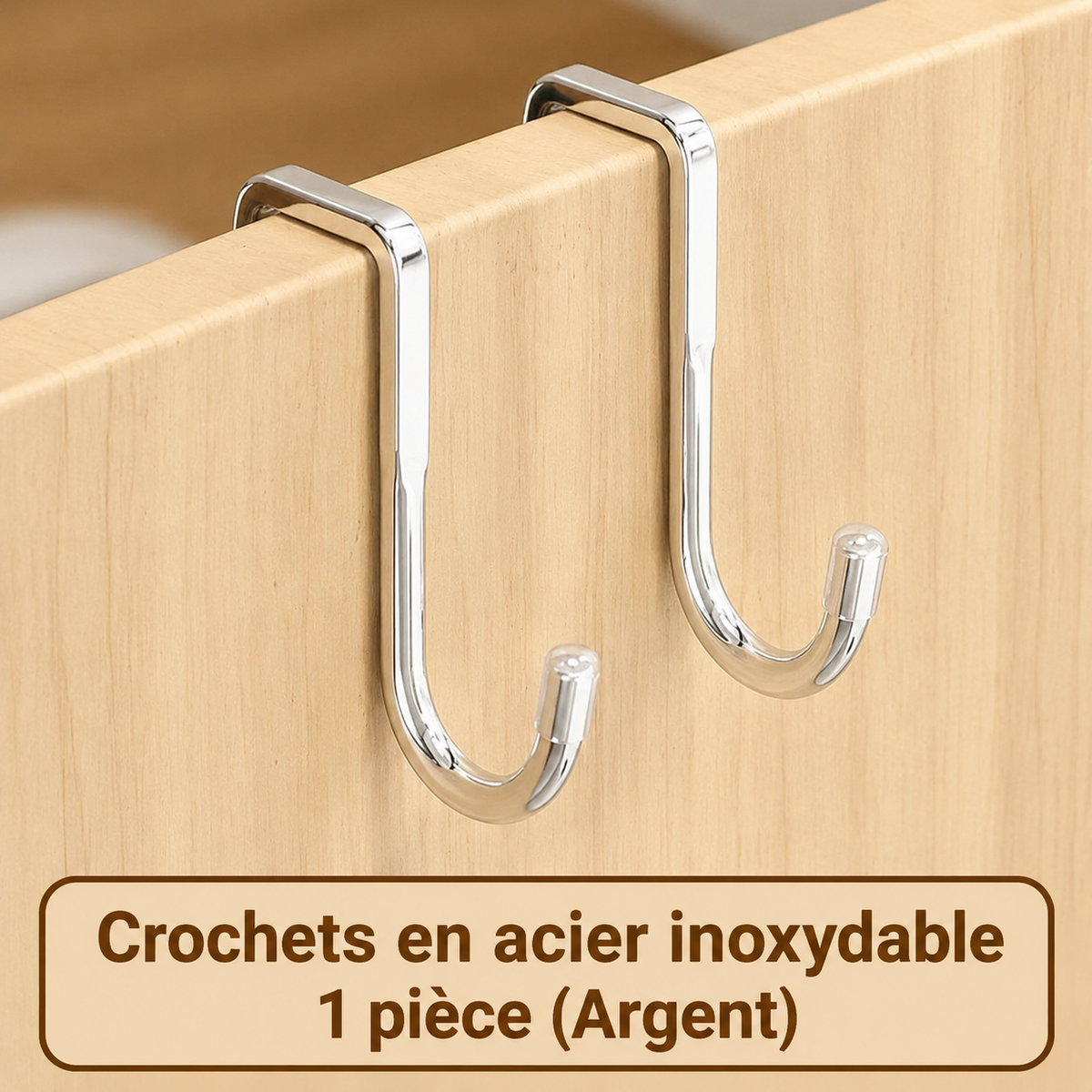 Porte-serviettes Crochet en Double S Argent avec 1 pièce