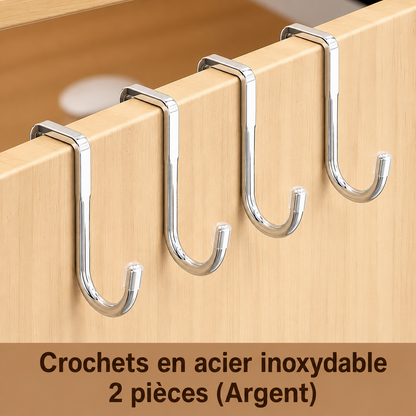 Porte-serviettes Crochet en Double S Argent avec 2 pièces
