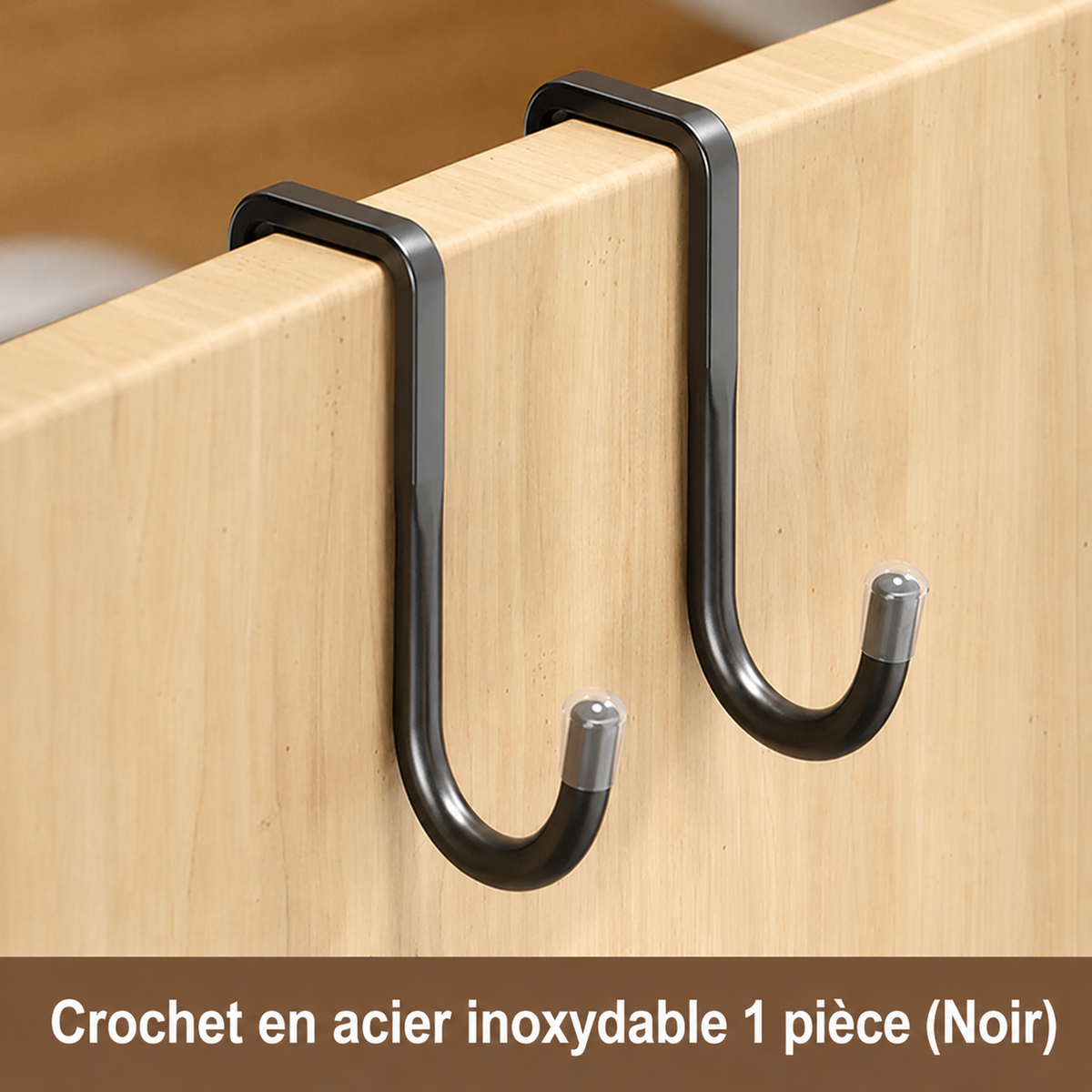 Porte-serviettes Crochet en Double S Noir avec 1 pièce