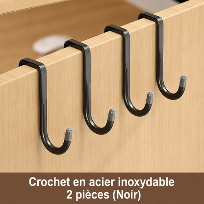 Porte-serviettes Crochet en Double S Noir avec 2 pièces