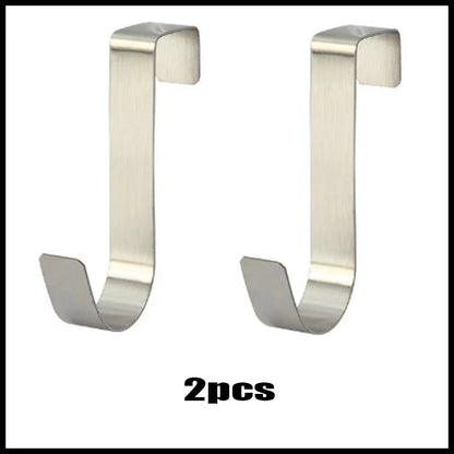 Porte-serviettes Crochet en J pour Porte Placard en Argent avec 2 pièces