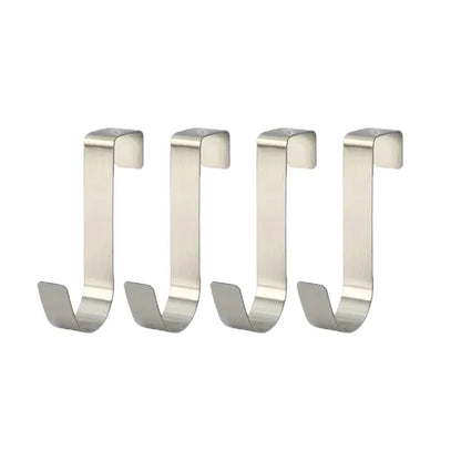 Porte-serviettes Crochet en J pour Porte Placard en Argent avec 4 pièces