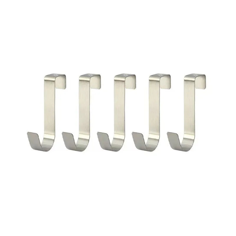 Porte-serviettes Crochet en J pour Porte Placard en Argent avec 5 pièces