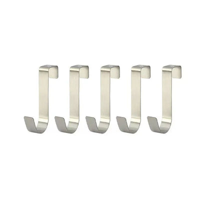 Porte-serviettes Crochet en J pour Porte Placard en Argent avec 5 pièces