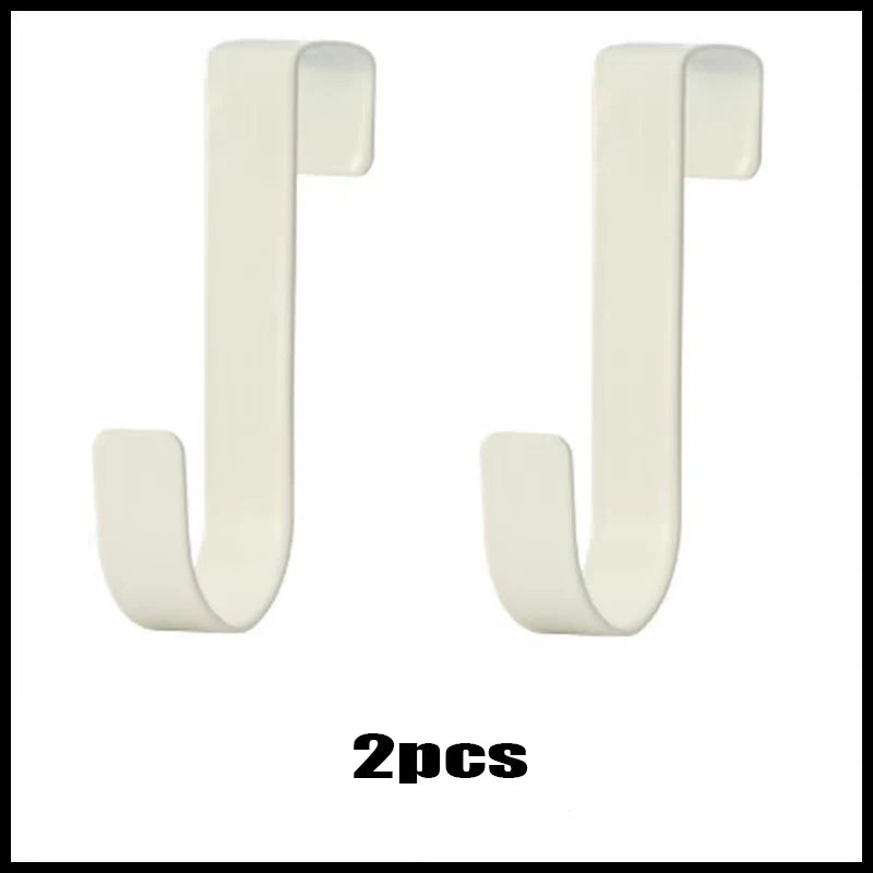 Porte-serviettes Crochet en J pour Porte Placard en Blanc avec 2 pièces