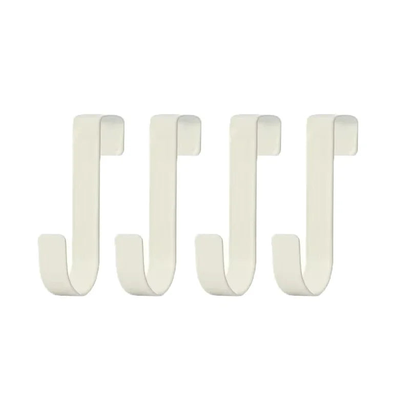 Porte-serviettes Crochet en J pour Porte Placard en Blanc avec 4 pièces