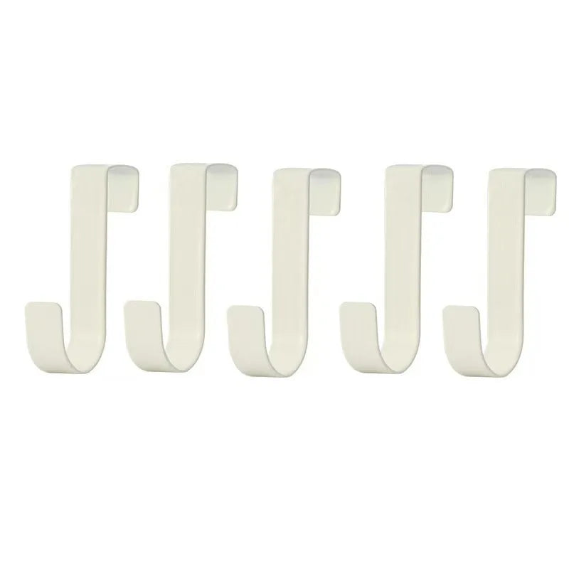 Porte-serviettes Crochet en J pour Porte Placard en Blanc avec 5 pièces