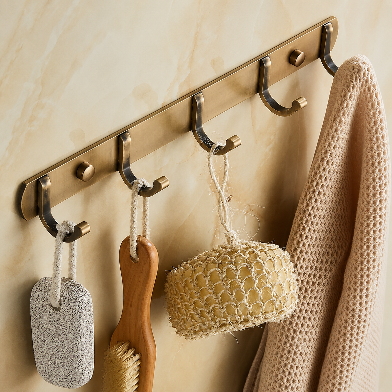 Porte-serviettes Crochet en Laiton Antique