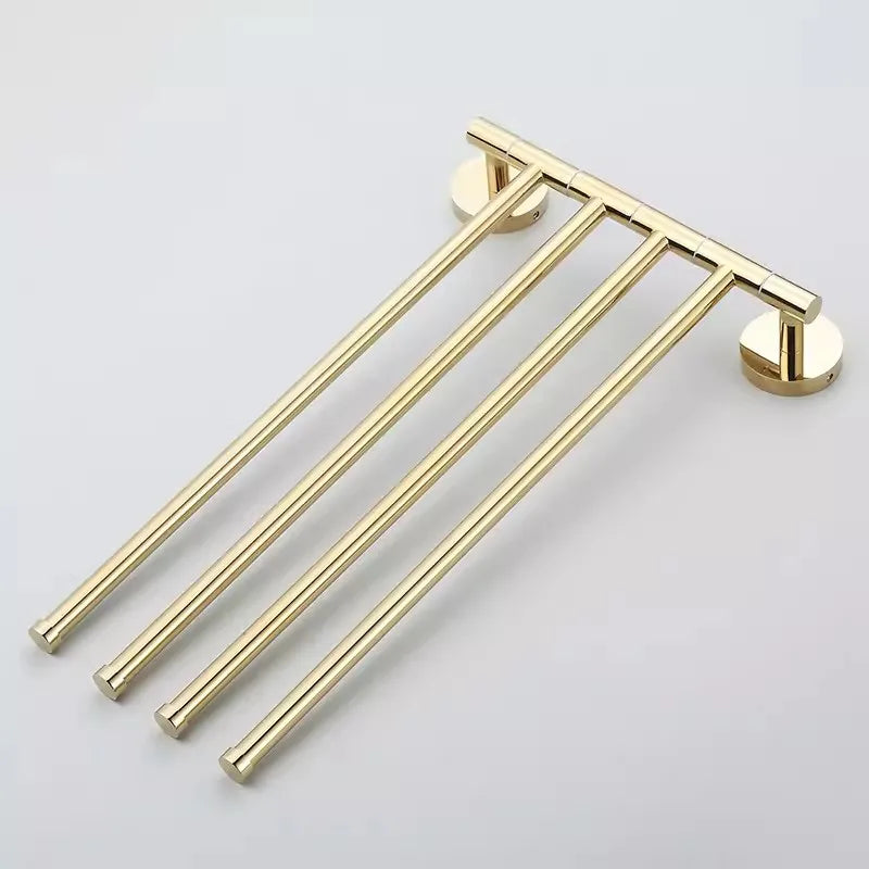 Porte-serviettes Cuivre en Doré avec 4 Barres