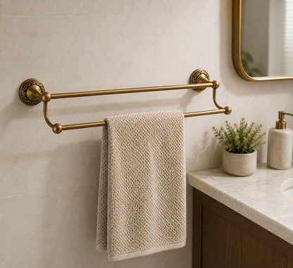 Porte-serviettes Double en Laiton Antique