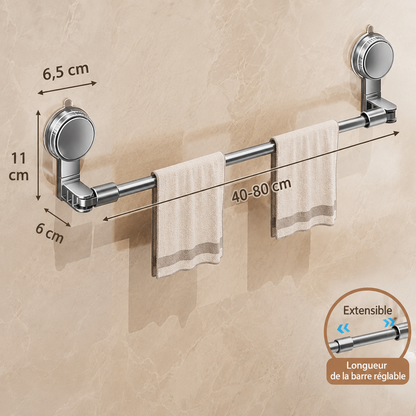 Porte-serviettes Extensible en Gris 40-80 cm