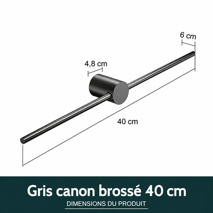 Porte-serviettes Gris Ajustable Mobile 40 cm en Gris canon brossé