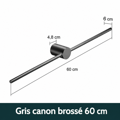 Porte-serviettes Gris Ajustable Mobile 60 cm en Gris canon brossé