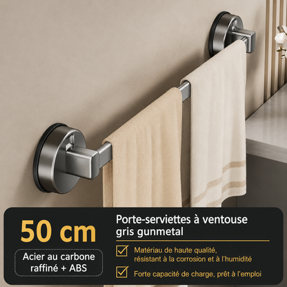 Porte-serviettes Gris à Ventouse 50 cm